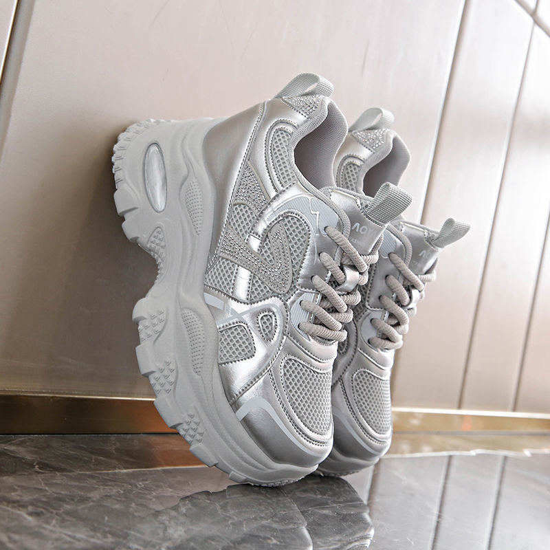 Damen Sportliche Chunky Sneakers mit atmungsaktiver Mesh-Oberfläche und robustem Design EB