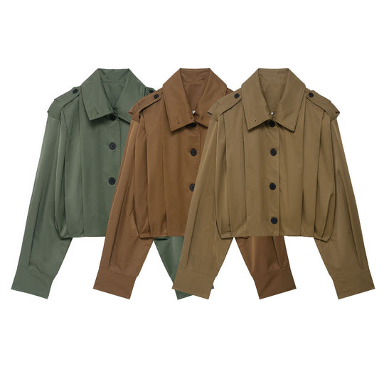 Damen lässige cropped Jacke EB