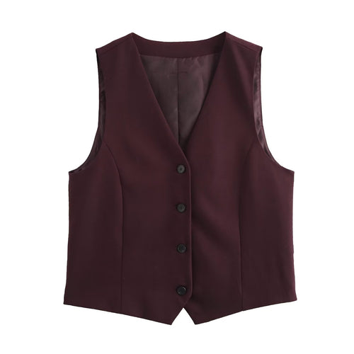 Damen elegante Weste mit modernem Schnitt und praktischen Knopfdetails EB
