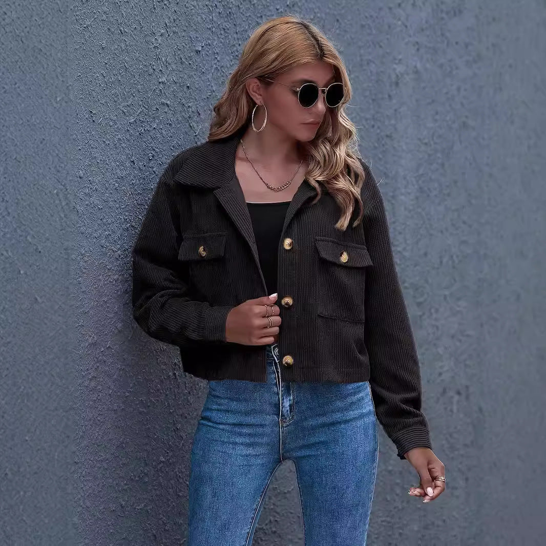 Damen Cordjacke mit praktischen Taschen EB