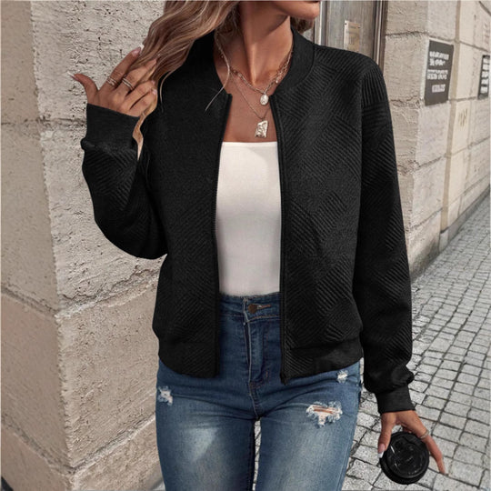 Damen leichte Bomberjacke mit strukturiertem Design EB