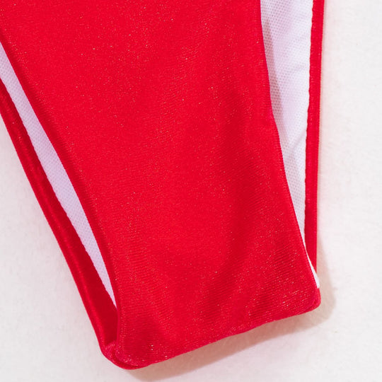 Damen Bikini-Set mit glitzernden Pailletten und verspielten Bindebändern EB