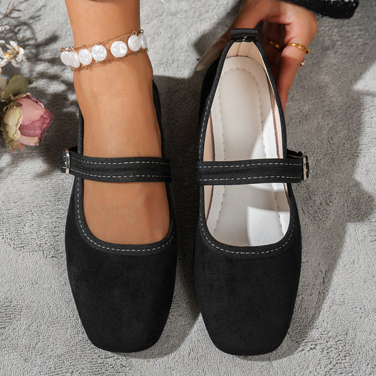 Damen edle Ballerinas mit klassischem Riemen EB