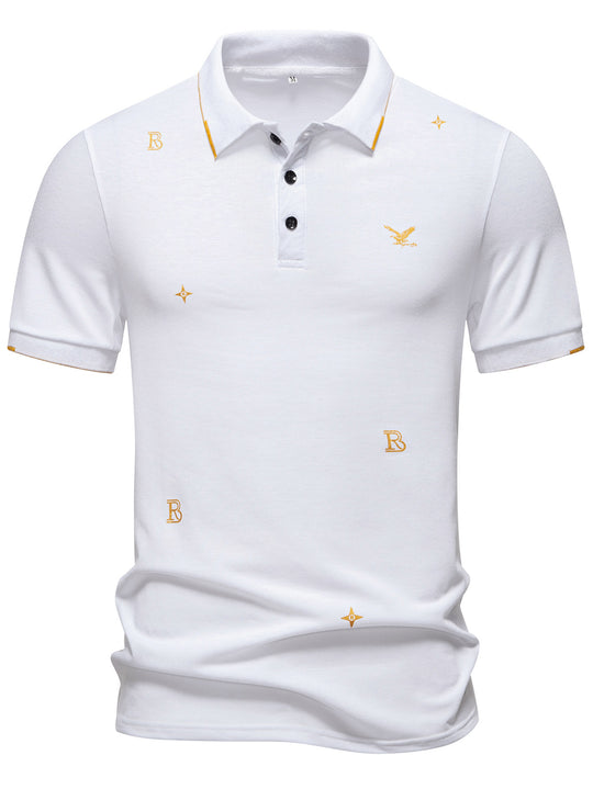 Herren Polohemd mit modischem Stickdesign und hochwertigem Stoff EB