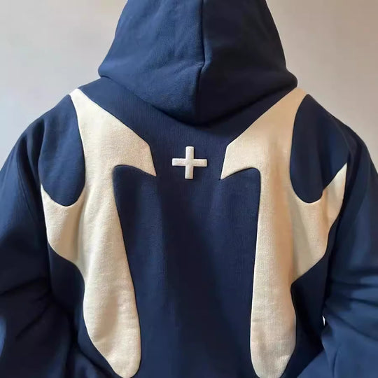 Damen stilvoller Kapuzenpullover mit kontrastierenden Einsätzen EB