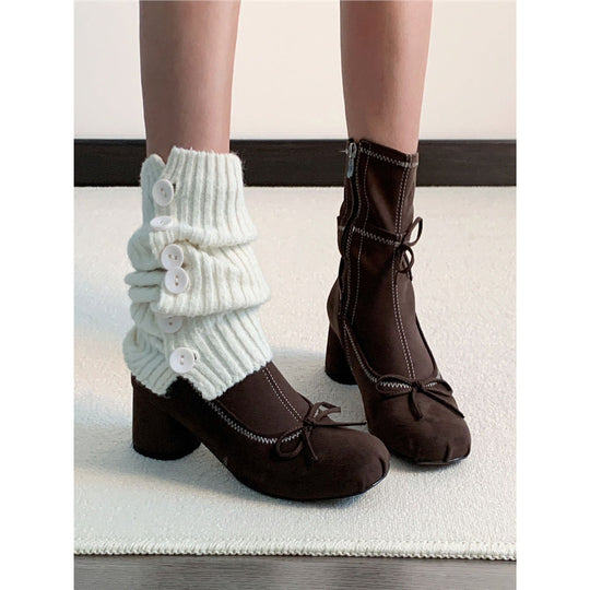 Damen Ballerina‑inspirierte Ankle‑Heels mit gerafftem Schaft und sculpted Blockabsatz EB