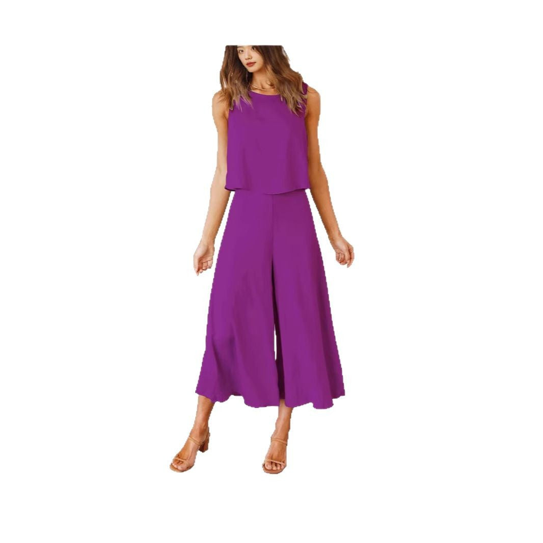 Damen luftiger Jumpsuit mit lässigem Schnitt und praktischen Taschen EB
