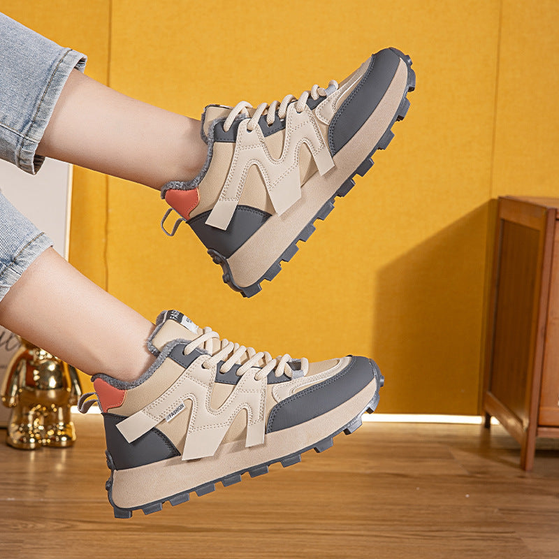 Damen Sportliche High-Top Sneakers mit kuscheligem Fleece-Futter und rutschfester Sohle EB
