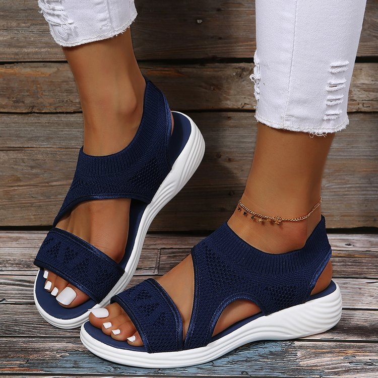 Damen bequeme und atmungsaktive Sandalen mit elastischen Riemen EB