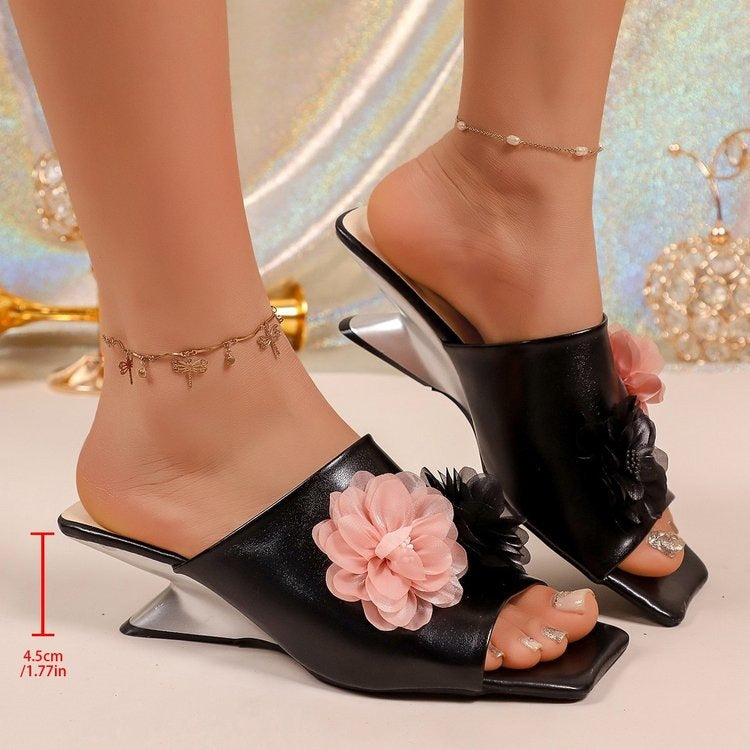 Damen Offene Schuhe mit floralen Akzenten EB