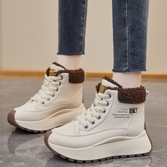 Damen warme Winterboots mit dickem Fleece-Futter und rutschfester Profilsohle EB