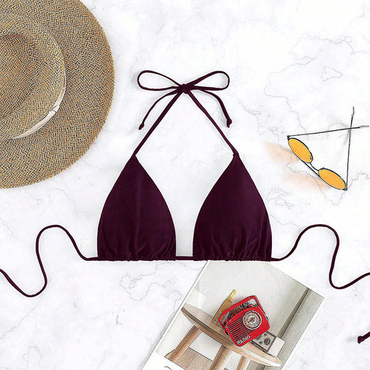 Damen Triangel-Bikini mit verstellbaren Trägern und raffiniertem Schnitt EB