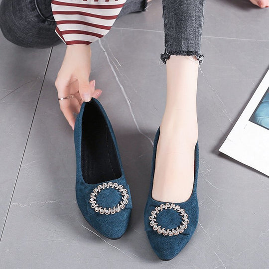Damen elegante Ballerinas mit zartem Schmuckdetail EB