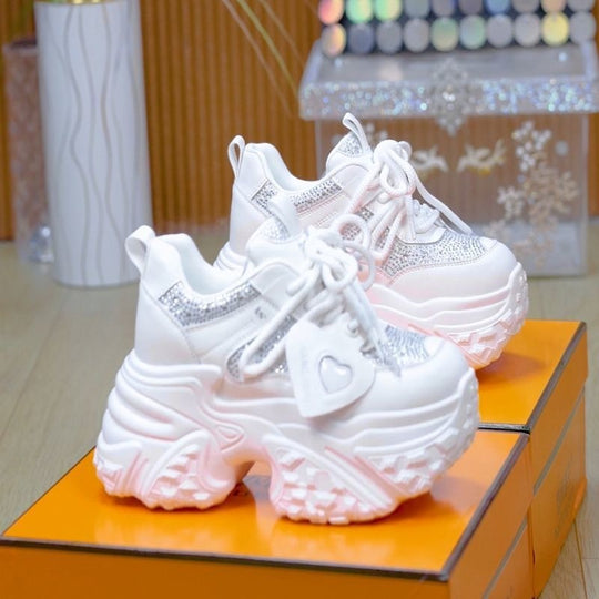 Damen Chunky Sneakers mit glitzernden Akzenten und stylischem Design EB