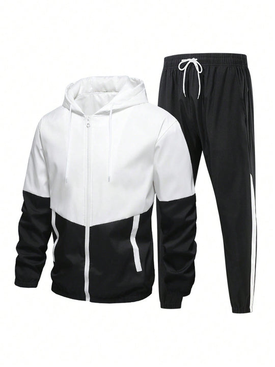 Herren Sportanzug mit atmungsaktiver Jacke und elastischen Jogginghosen EB