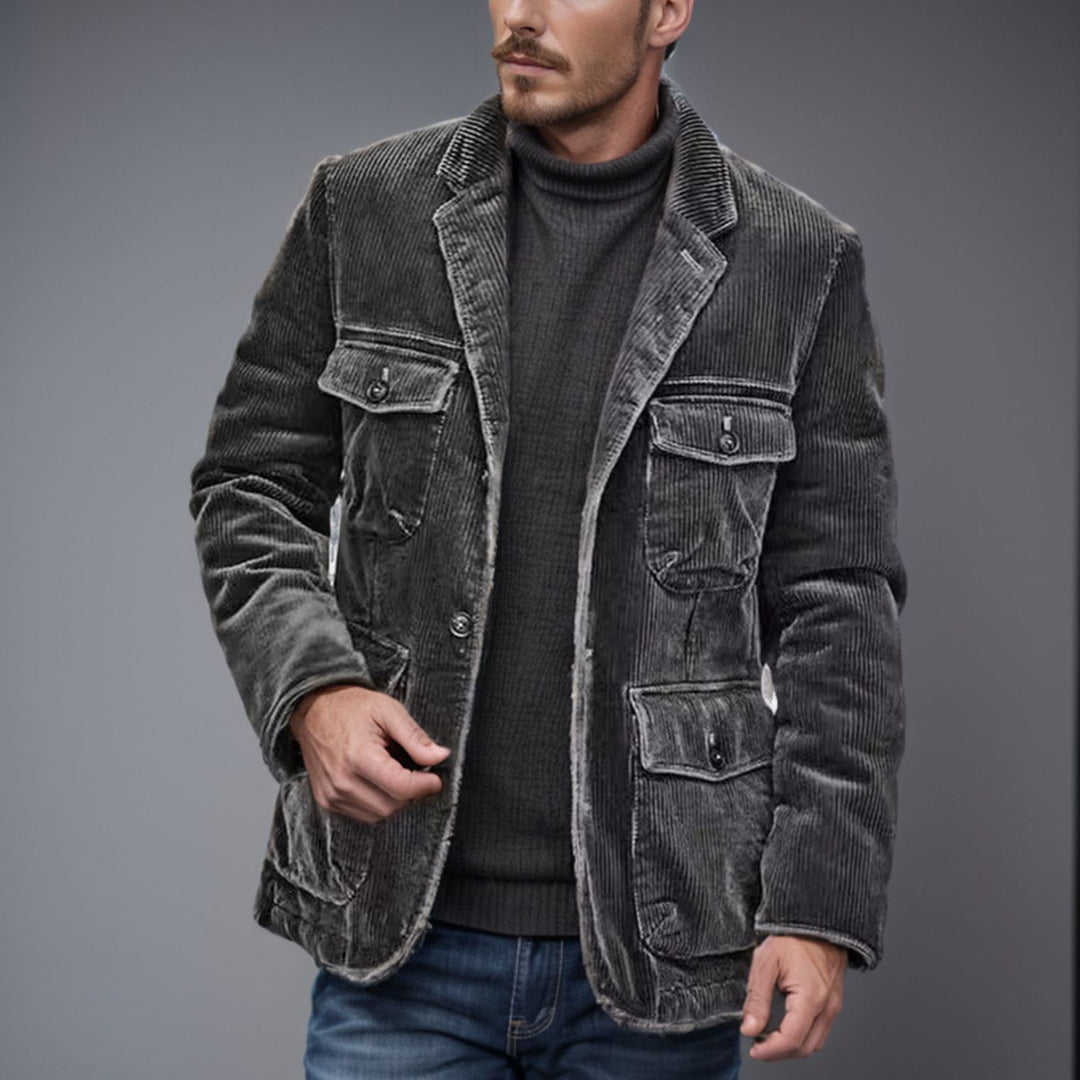 Damen modischer Cordblazer mit funktionalen Taschen EB