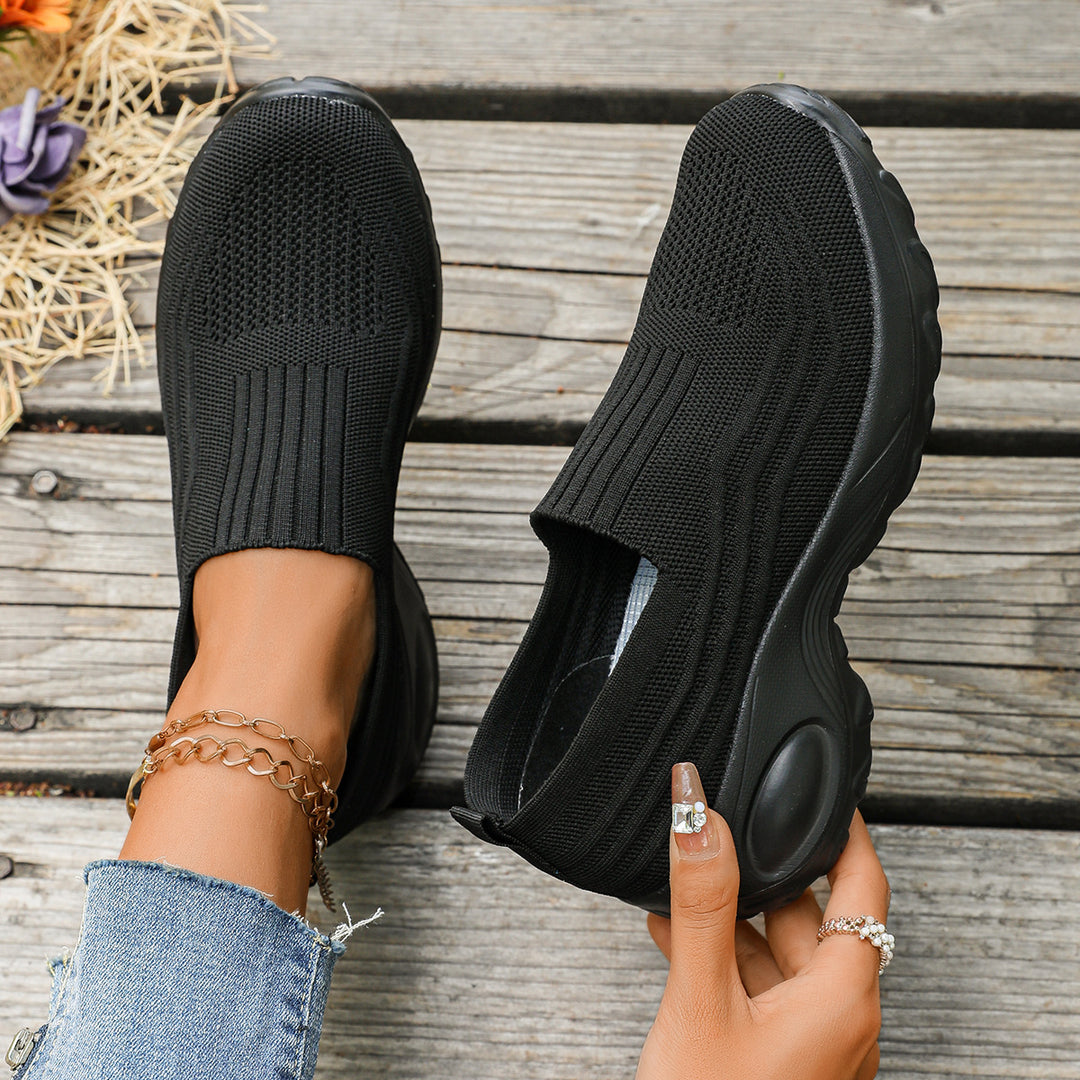 Damen Komfortable Slip-On Sneakers mit atmungsaktivem Mesh-EB