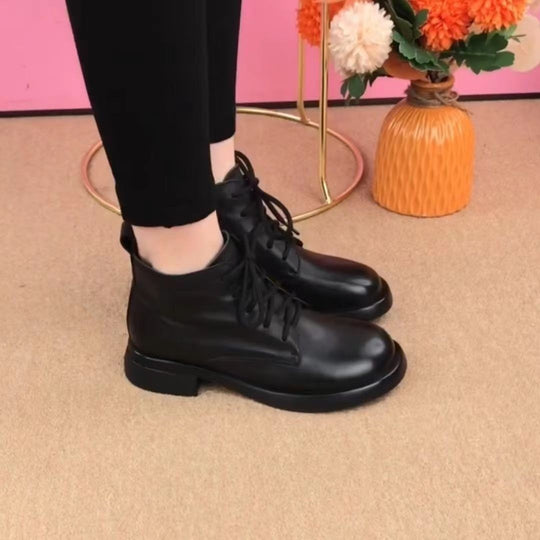Damen Modische Stiefeletten mit klassischem Schnürdesign EB