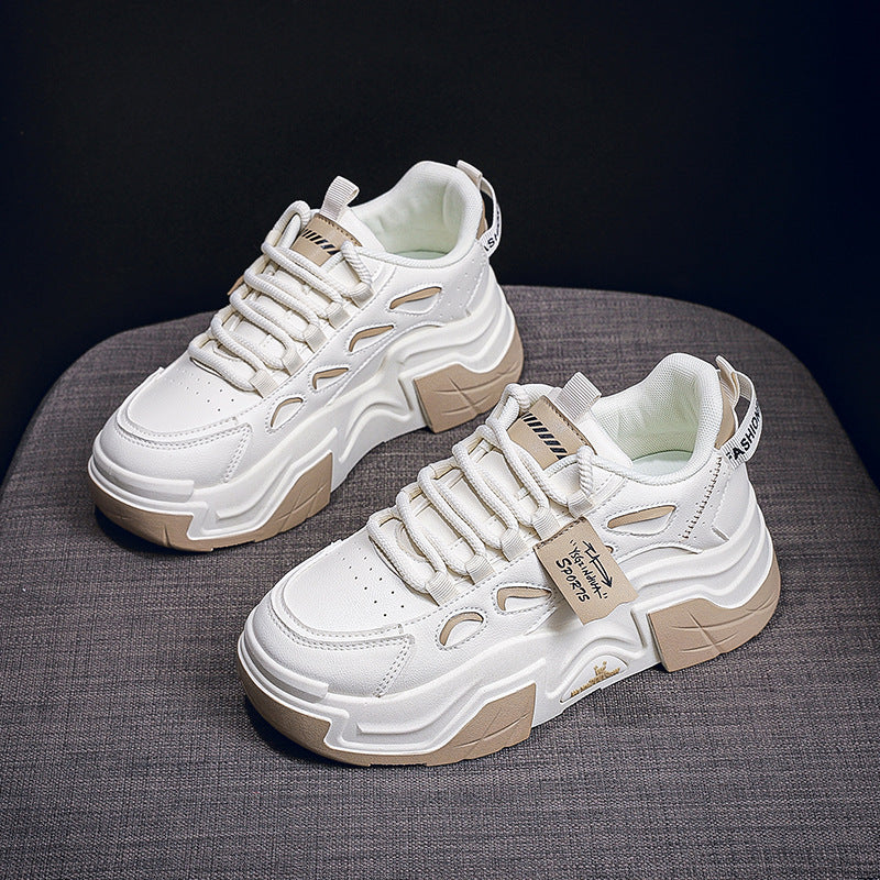 Damen modische Chunky Sneakers mit atmungsaktiver Oberflächenstruktur und gepolsterter Sohle EB