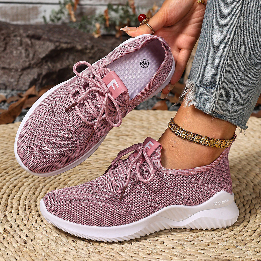 Damen Sportliche Sneaker mit atmungsaktiver Netzstruktur und flexibler Sohle EB