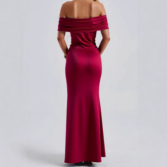 Damen Figurbetontes Asymmetrisches Abendkleid EB