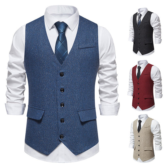 Herren elegante Weste mit feinen Knopfdetails EB