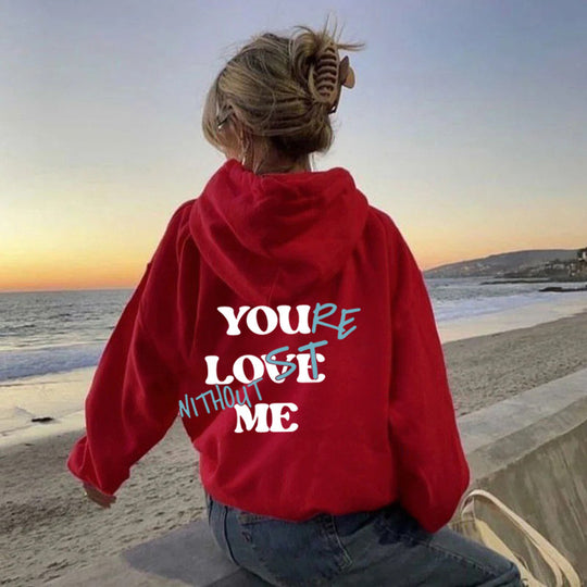 Damen Oversized Kapuzensweater mit inspirierendem Aufdruck EB