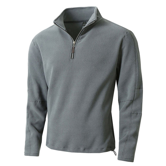 Herren Fleece-Pullover mit halblangem Reißverschluss und Stehkragen EB