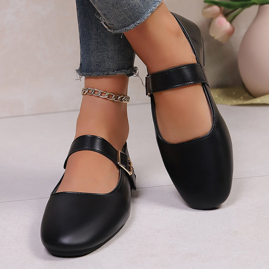 Damen Ballerina-Schuhe mit verstellbarem Riemendesign und bequemem Fußbett EB