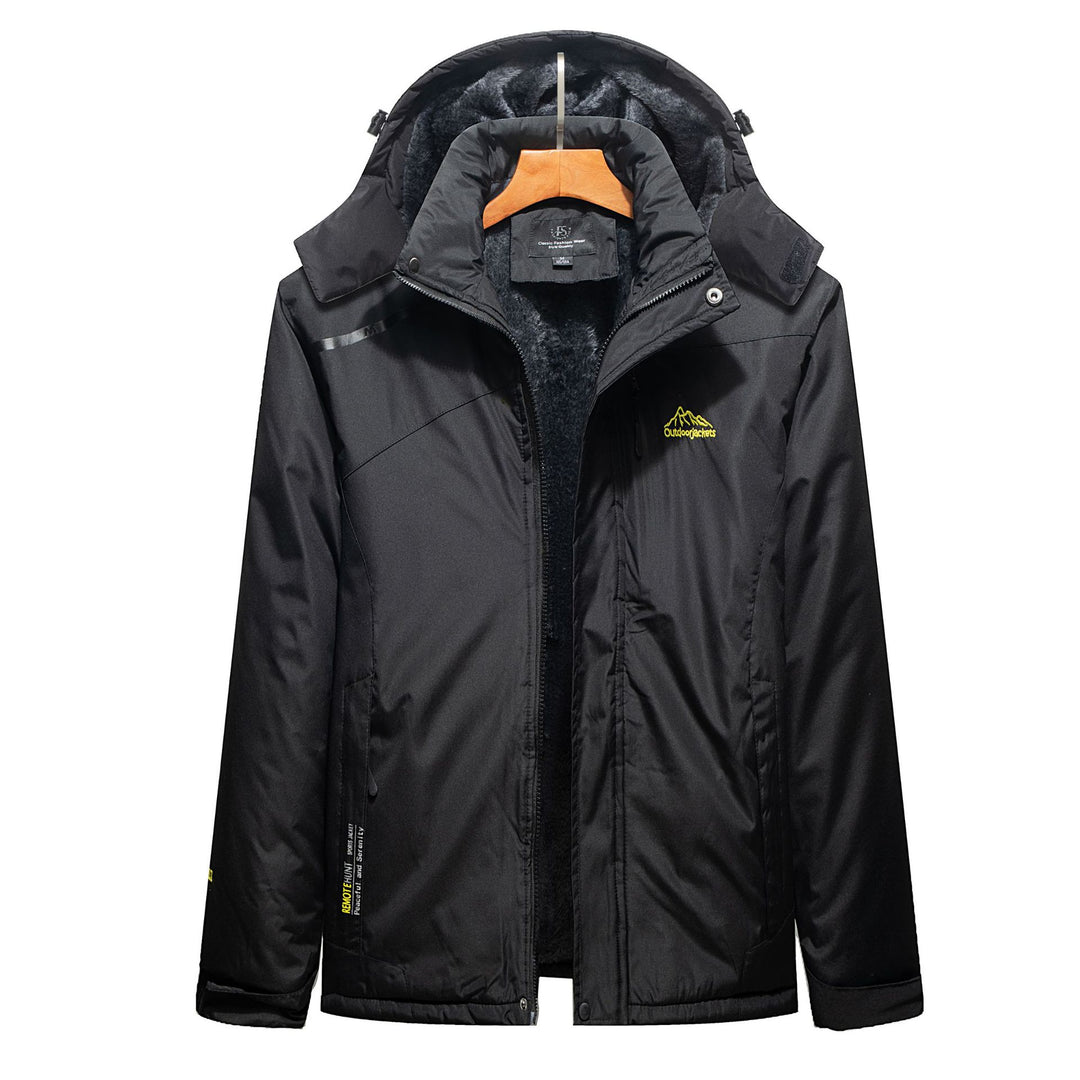 Herren Wasserabweisender Outdoorparka mit Teddyfutter, abnehmbarer Kapuze und Reißverschlusstaschen EB