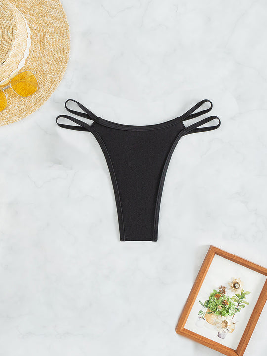 Damen Hochgeschnittene Rüschen-Bikinihose EB