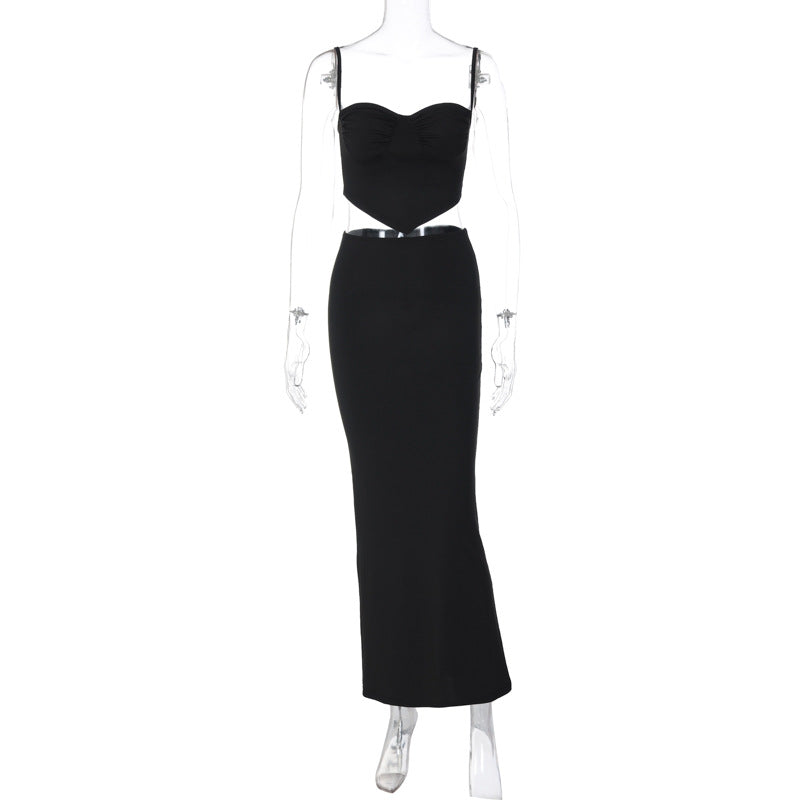 Damen Etuikleid mit raffinierten Cut-Outs und trägerlosem Oberteil EB