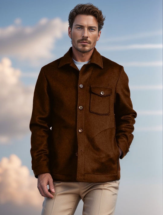 Herren Wolljacke im stilvollen Vintage-Look EB