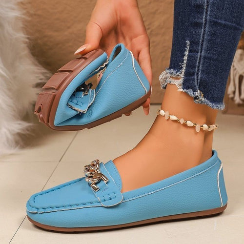Damen Mokassin-Schlüpfschuhe mit dekorativer Applikation EB