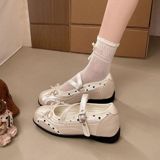 Damen Komfortable Ballerinas mit dekorativem Riemchen EB