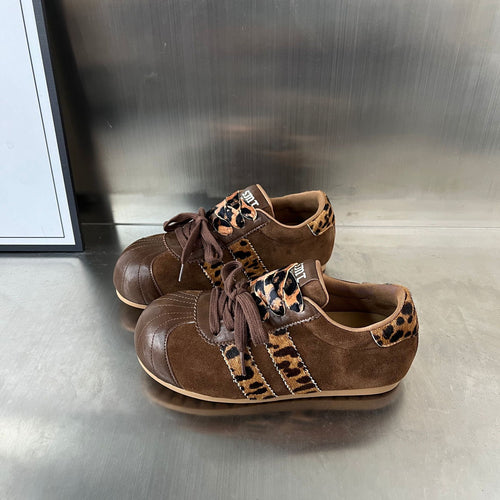 Damen Sneakers im angesagten Tierdruck-Design mit hochwertigem Wildleder und robustem Gummifußbett EB