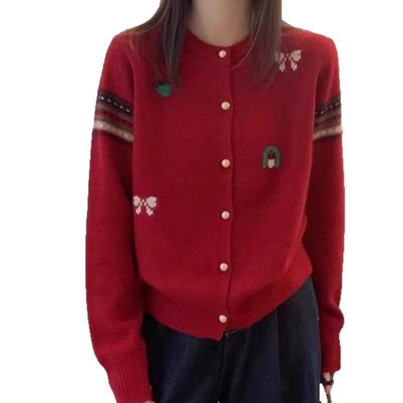 Damen Strickjacke mit eleganten Applikationen und Knopfdetails EB