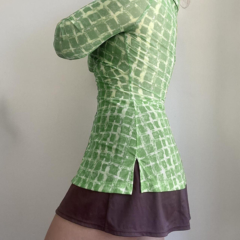 Damen figurbetonte Bluse mit raffiniertem Rüschendesign und elegantem Knopfverschluss EB