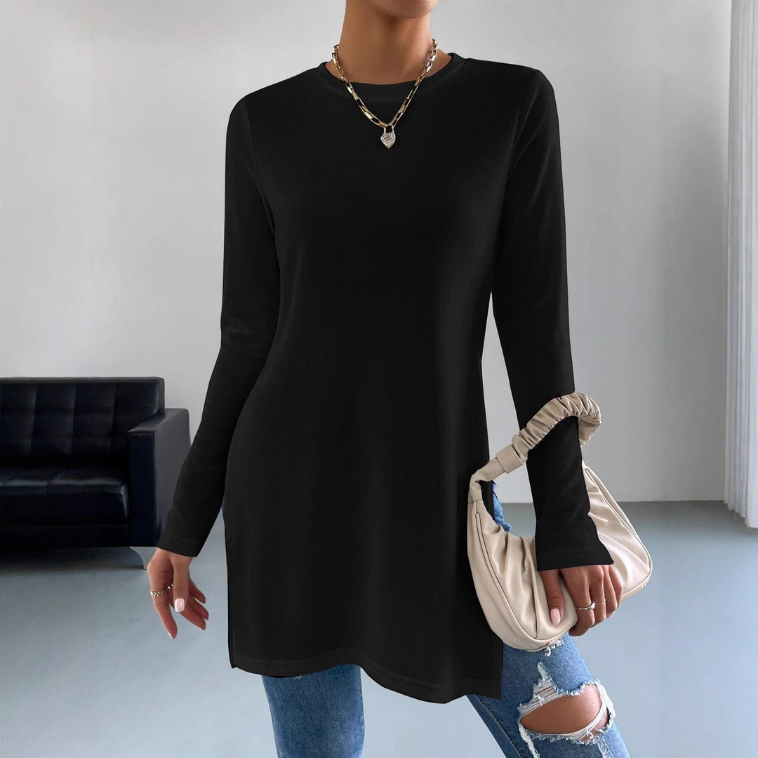 Damen Langarmshirt mit seitlichen Schlitzen und hochwertiger Verarbeitung EB