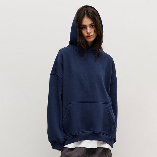 Damen Bequemer oversized Kapuzenpullover mit Kängurutasche EB