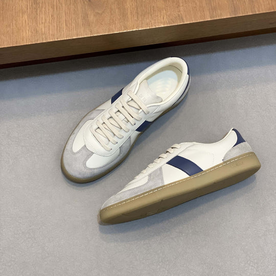 Damen modische Sneakers mit hochwertiger Leder- und Wildlederkombination EB