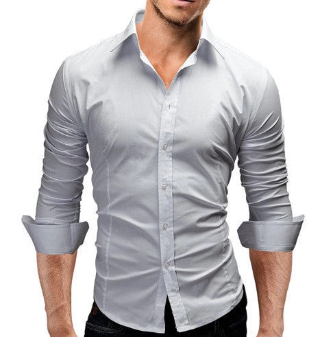 Herren nan tailliertes Businesshemd mit Cutaway-Kragen und Stretch-Baumwollmix EB