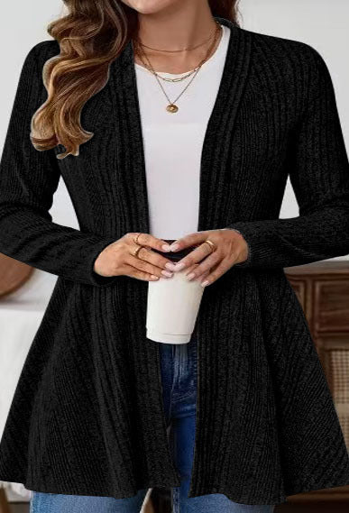 Damen Strickjacke mit asymmetrischem Design und offener Vorderseite EB