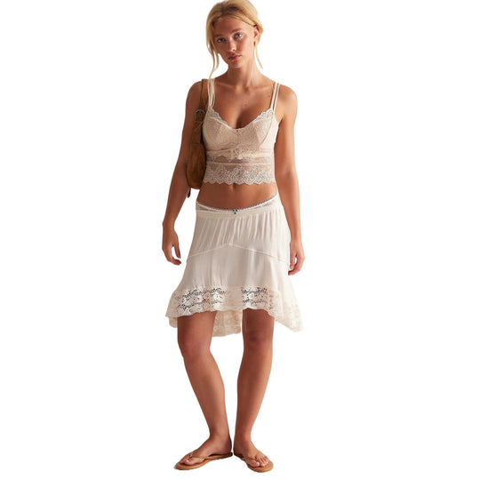 Damen Spitzen-Crop-Top und Shorts Set EB