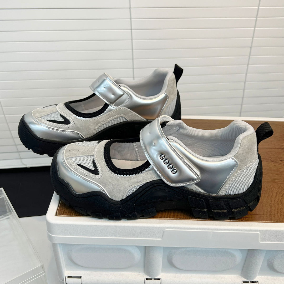Damen Bequeme und stützende Sneakers mit Klettverschluss EB