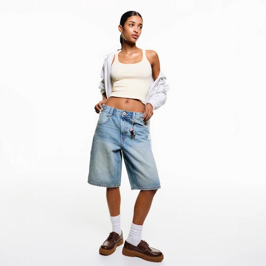 Damen Hochgeschnittene Denim-Shorts im modernen Stil EB