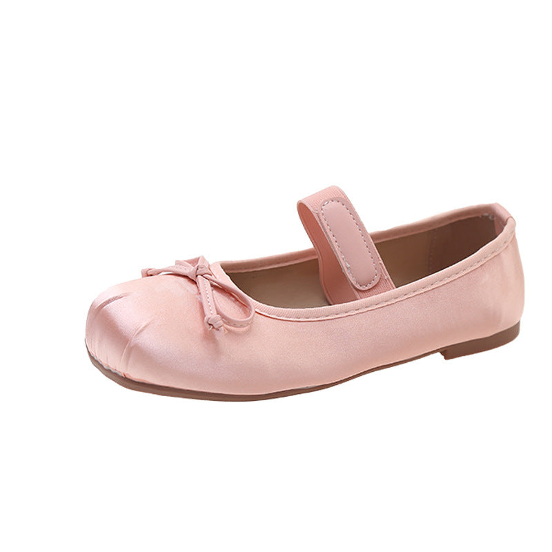 Damen elegante Ballerinas mit verstellbarem Riemen und Schleifenverzierung EB
