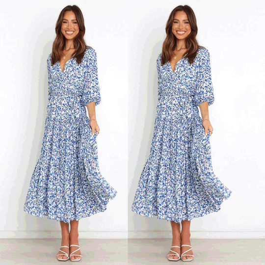Damen Sommerliches Maxikleid mit freiem Dekolleté und floralem Muster EB