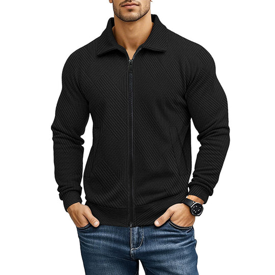 Herren bequeme und stylische Kapuzenjacke mit strukturiertem Gewebe EB