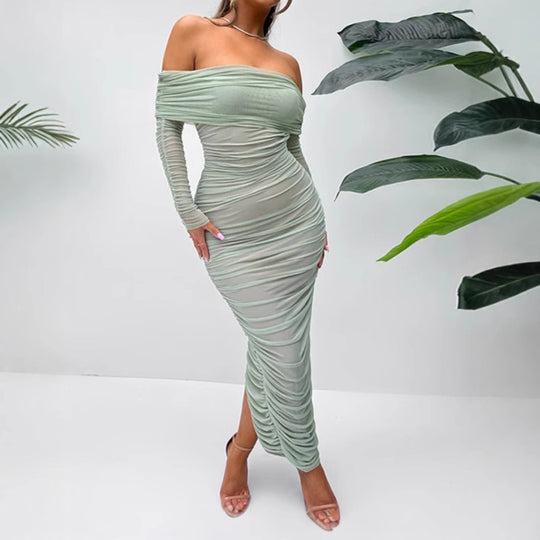 Damen Elegant geschnittenes Wickelkleid EB